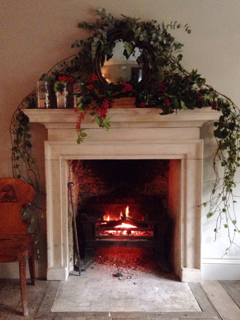 Antique Chimneypiece at Christmas